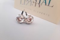 Silver shade Crystal Square Lever back Earrings