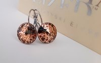 Light Colorado Topaz Rose Patina Earrings with Rivoli Crystals / Women Jewelry / Dangle Stainless Steel Round / Girl Birthday Gift