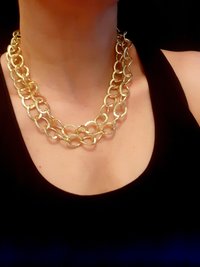 Gold chunky chain Necklace / Oversized Choker / Statement Jewelry for Women / Birthday Gift