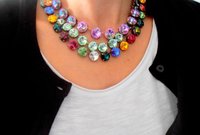 Rainbow Crystal Choker, Necklace in Copper, Anna Wintour Statement Rivoli Collet, Women Jewelry, Birthday Gifts