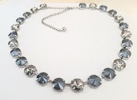 Grey Rivoli Tennis Necklace in Platinum | Christmas Day Gifts