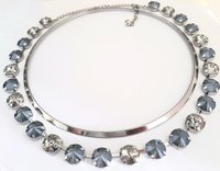 Grey Rivoli Tennis Necklace in Platinum | Christmas Day Gifts