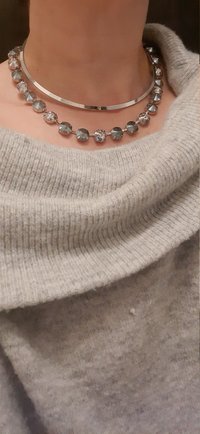 Grey Rivoli Tennis Necklace in Platinum | Christmas Day Gifts