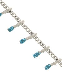 Turquoise Chain Drops Dainty Bracelet • Stainless steel blue epoxy Resin Bar Bracelet • Women Summer Gift