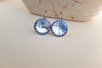 Pale Blue Rivoli Dangle Earrings | StainlesGirls Birthday Gift