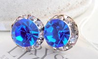 Sapphire Halo Stud Earrings | Bridesmaid Gift Ideas