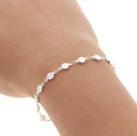 Silver Chain Bracelet, Minimalist Flower Wrist Chain, Dainty Everyday Jewelry, Layering Bracelet, Mother's Day Gift