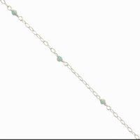 Sterling silver Minimalist Gemstone Beaded Bracelet, Everyday Dainty Jewelry, 30th Birthday Gift, Thin Chain