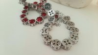 Ruby Red Collet Necklace in Platinum, Art Deco Crystal Choker, Anniversary Jewelry for Women, Birthday Gift for Mom