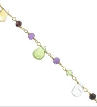 Multi color Gemstones Sterling silver Gold Beaded Bracelet, Everyday Minimalist Jewelry, Girls Birthday Gift