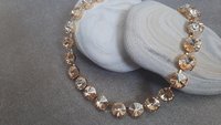 Golden Shadow Rivoli Crystal Necklace, Anna Wintour Gold Choker 12mm, Cup chain Collet, Wife Jewelry, Gift for women