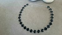 Jet Black Crystal Rivoli Tennis Choker 12mm, Anna Wintour Silver Vienna Necklace, Women Jewelry, Round Cup chain, Girlfriend Gift