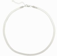 Sterling Silver 925 Snake Thick Chain, Minimalist Woman Jewelry, Mirror Flat Dainty Chain, Wife Anniversary Gift