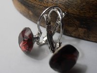 Burgundy Cushion Cut Leverback Earrings / 4470 Crystal Drop Jewelry / January Birthstone Wine Red 12mm  / Birthday Gift for women