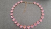 Powder Rose Pink Delite Crystal Tennis Necklace, Anna Wintour Gold Choker, Trending Fashion Jewelry, Girlfriend Birthday Gift