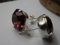 Burgundy Cushion Cut Stud Earrings 4470 / Wine Red Crystals / 12mm Pierced post Jewelry / Square Cut / Birthday Gift