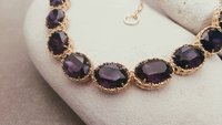 Amethyst Oval Crystal Riviere Necklace in Gold Anna wintour Georgian Jewellery