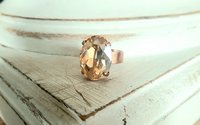 Golden Shadow Crystal Adjustable Band Ring in Antique Copper, Sparkling Cocktail Jewelry, Birthday Gift for Sister, Girlfriend, and Mom