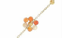 Carnelian Gemstone Chain Bracelet in Gold Dainty Jewelry for Everyday Beaded Bracelets for Gift - Stainless Steel - Faceted Stone Beads