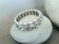 Multi-color Austrian Crystal Stretch Bracelet Emerald Cut Wrist Cuff Statement Jewelry for Women Summer Gifts Octagon Crystal 14x10mm