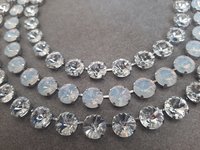 Clear and White Opal Crystal Three Strand Necklace in Platinum Anna Wintour Collet Rivoli Choker 12mm Statement Jewelry Women Birthday Gift