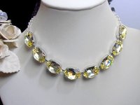 Jonquil Yellow Crystal Chain Choker in Platinum | Anna Wintour Jewelry | Gift for Mother's Day