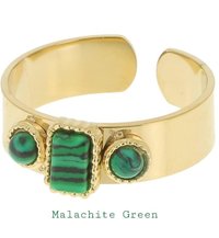 Semi Precious Stone Band Ring in Gold