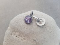 Provence Lavender Rivoli Dangle Earrings in Antique Silver | Crystal Jewelry