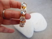 Crystal Clear Cuff Bracelet in Gold