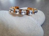 Crystal Clear Cuff Bracelet in Gold