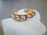 Crystal Clear Cuff Bracelet in Gold