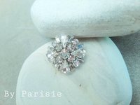 Diamond Crystal Clear Brooch for Clothes | Rhinestone Cluster Brooches for Coat Gift for Grandma