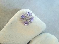 Lilac Purple Brooch for Clothing | Rhinestone Pin Embellishment for Scarf 