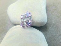 Lilac Purple Brooch for Clothing | Rhinestone Pin Embellishment for Scarf 