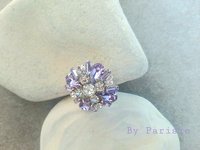 Lilac Purple Brooch for Clothing | Rhinestone Pin Embellishment for Scarf 