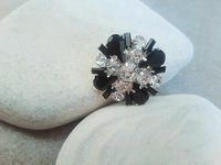 Multi-colored Black Rhinestone Brooch | Coat Brooches 