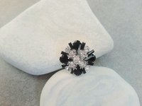 Multi-colored Black Rhinestone Brooch | Coat Brooches 