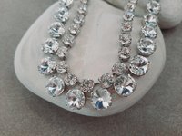 Crystal Clear Rivoli Tennis Necklace in Silver | Anna Wintour Jewelry Set