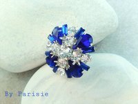 Dark Blue Sapphire Brooch for Clothes | Embellishment Scarf Brooches 