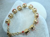 Hyacinth Orange Tennis Bracelet in Gold | Crystal Jewellery for Women