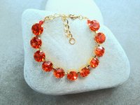 Hyacinth Orange Tennis Bracelet in Gold | Crystal Jewellery for Women