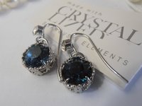 Dark Sapphire Blue Dangle & Drop Earrings / Art Deco Montana Hook Earrings / Women Jewelry / Gift for Girls