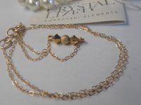 Dainty Beaded Pendant / Gold Filled / Minimalist Crystal Bar Necklace / Arum Gold Bicones/Glitter Beads / Birthday Gift for her /