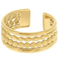 Stacking Band Ring in Gold Stainless Steel | Women Everyday Jewelry 