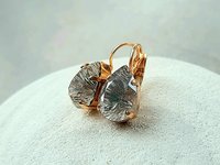 Silver Shade Pear Crystal Gold Earrings