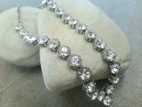 Lariat Y Crystal Necklace in Platinum | Art Deco Wedding Day Jewelry Set 