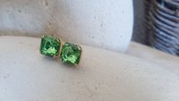 Peridot August Birthstone Post Earrings - Handmade Gifts