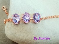 Purple Lavender Crystal Bracelet in Rose Gold | Wife Anniversary Gift