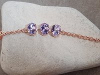 Purple Lavender Crystal Bracelet in Rose Gold | Wife Anniversary Gift