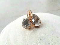 Silver Shade Pear Crystal Gold Earrings